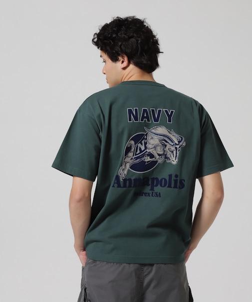 MIL. ACADEMY T-SHIRT "US.NAVY" ／ ミリタリーアカデミー 半袖Tシャツ ／ AVIREX ／ アヴィレックス