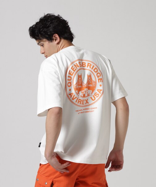 CIRCLE LOGO T-SHIRT "QUEENS BRIDGE" / サークルロゴ 半袖Tシャツ / AVIREX / アヴィレックス