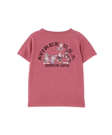 《KID'S／キッズ》FADE WASH PRINT T-SHIRT ／ フェイドウォッシュ プリント 半袖Tシャツ ／ AVIREX ／