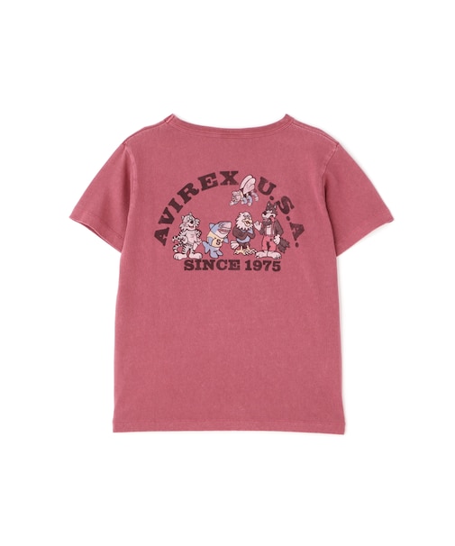 《KID'S／キッズ》FADE WASH PRINT T-SHIRT ／ フェイドウォッシュ プリント 半袖Tシャツ ／ AVIREX ／