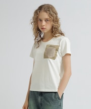 《WOMEN'S》MILITARY ORGANDY POCKET T-SHIRT／ミリタリーオーガンジーポケットTシャツ
