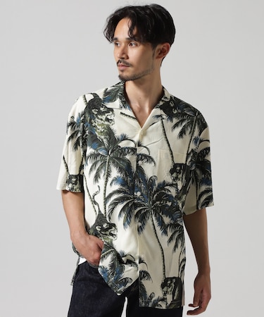 ALOHA SHIRT "TIGER & PALM TREE" ／ アロハシャツ "タイガー＆ パームツリー" ／ AVIREX