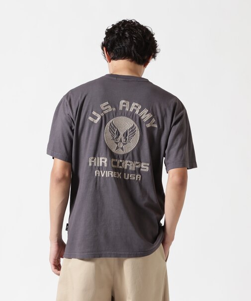 FADE WASH EMBROIDERY T-SHIRT ”U.S.AAC”