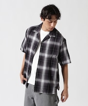 ONE POINT OMBRE CHECK SHIRT ／ 半袖 ワンポイント オンブレチェックシャツ ／ AVIREX ／ アヴィレックス