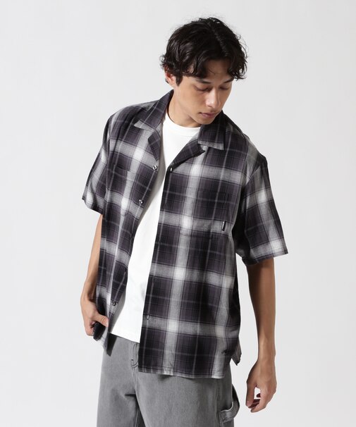 ONE POINT OMBRE CHECK SHIRT ／ 半袖 ワンポイント オンブレチェックシャツ ／ AVIREX ／ アヴィレックス