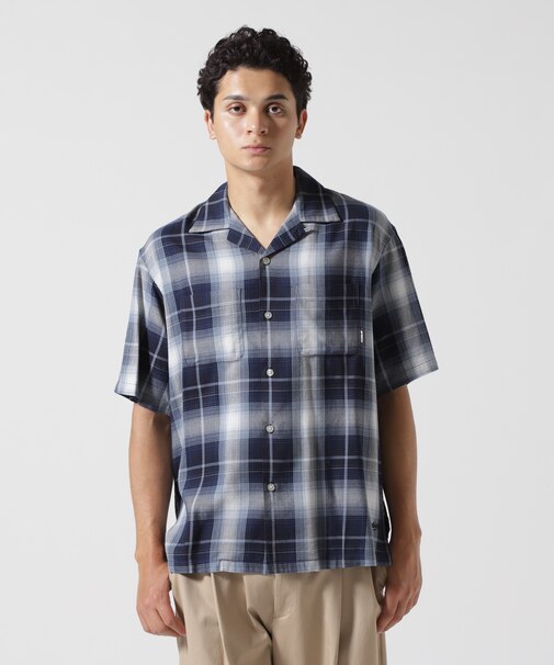 ONE POINT OMBRE CHECK SHIRT ／ 半袖 ワンポイント オンブレチェックシャツ ／ AVIREX ／ アヴィレックス