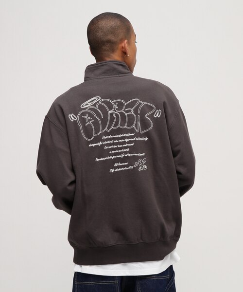 値下げ不可【THROW】AOR x THROW HALF ZIP SW トップス 値下げ不可【THROW】AOR x THROW HALF ZIP SW トップス