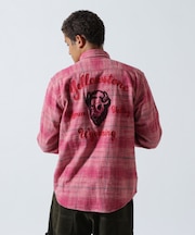 BLEACH WASHED NEP CHECK SHIRT ”YELLOW STONE”