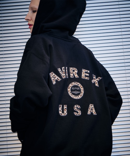 取扱店限定アイテム》LEOPARD VARSITY LOGO PARKA｜アヴィレックスの
