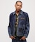 LEATHER PATCH DENIM JACKET