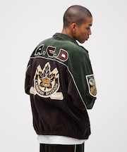 VELOUR RAGLAN SLEEVE STAND ZIP A.C.D