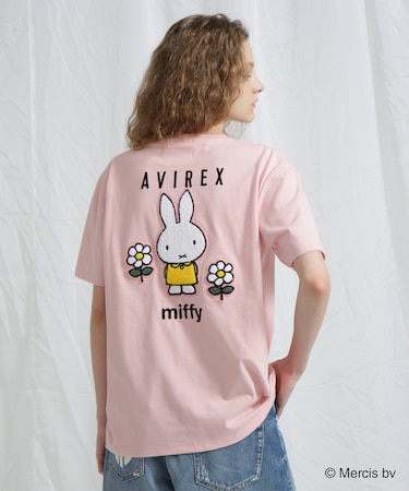 《AVIREX×miffy》WEB限定 EMBROIDERY T-SHIRT／アヴィレックス×ミッフィー 刺繍Tシャツ