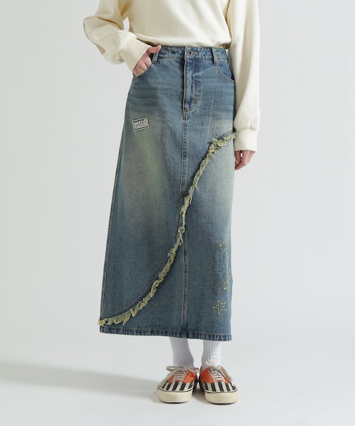 WAPPEN DENIM LONG SKIRT
