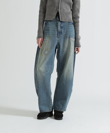 WAPPEN BARREL LEG DENIM PANTS