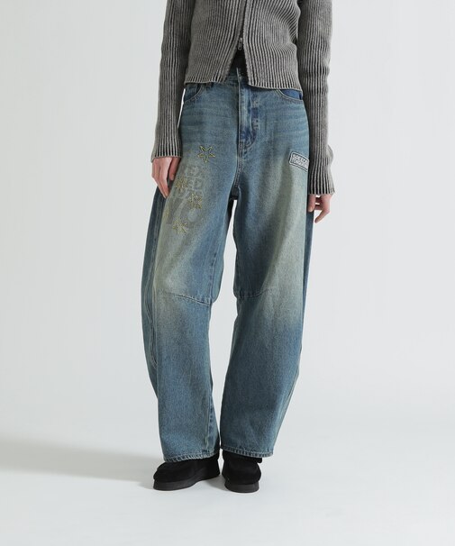 WAPPEN BARREL LEG DENIM PANTS