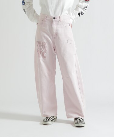 WAPPEN BARREL LEG DENIM PANTS