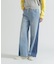 WAIST RIB COLOR BLOCKED DENIM PANTS