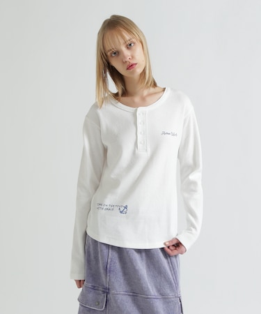 《WOMAN》HONEYCOMB WAFFLE HENLEY