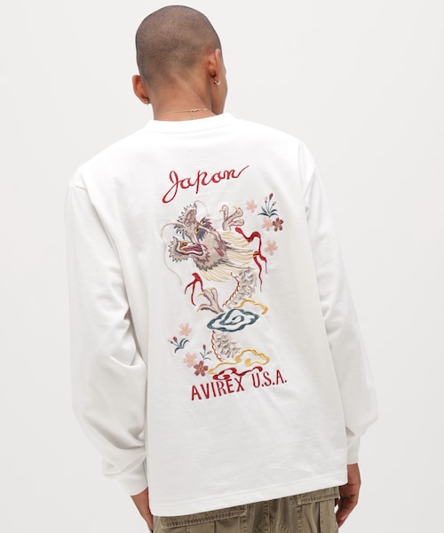 【NEW】アヴィレックス（AVIREX）/SOUVENIR L／S T−SHIRT ”DRAGON＆ CHERRY BLOSSOMS” SOUVENIR L／S T-SHIRT ”DRAGON＆ CHERRY BLOSSOMS”｜アヴィレックスの