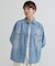 《WOMAN》DENIM SHIRT WITH GRAFFITI PRINT