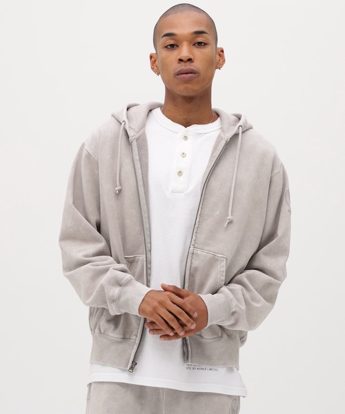 ACID WASH ZIP UP HOODIE｜アヴィレックスの通販｜&mall（アンドモール