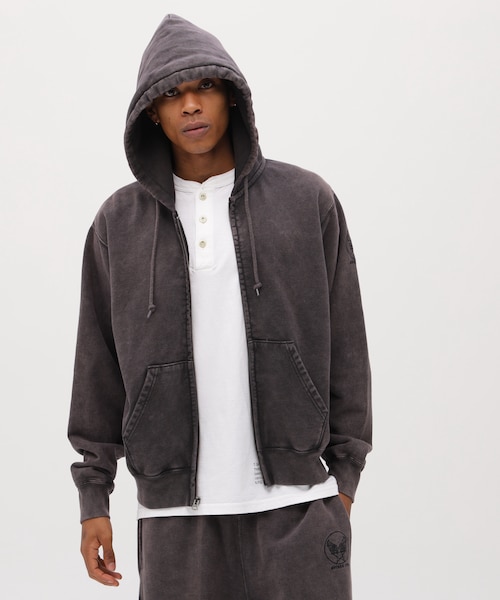 ACID WASH ZIP UP HOODIE｜アヴィレックスの通販｜&mall（アンドモール