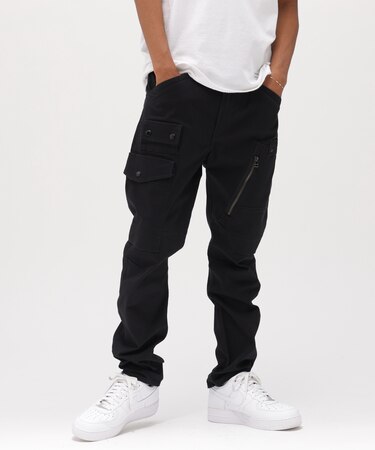 STRETCH HERRINGBONE CARGO PANTS