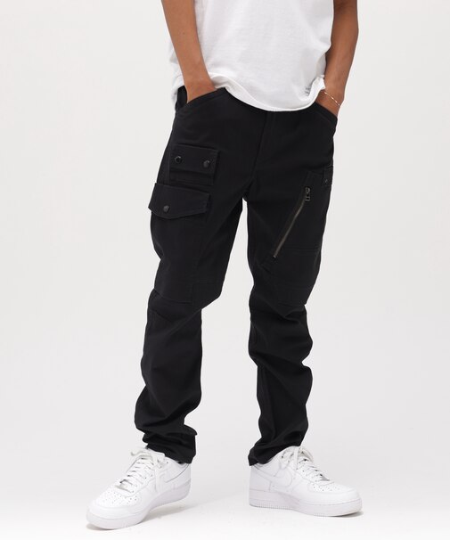 STRETCH HERRINGBONE CARGO PANTS
