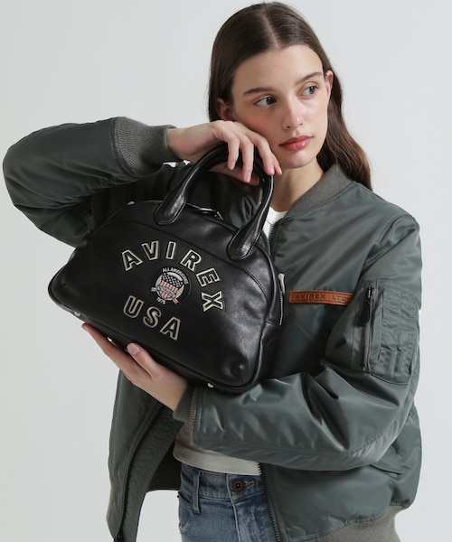 直営店限定》VARSITY LEATHER MINI-BOSTON BAG ／ AVX5625