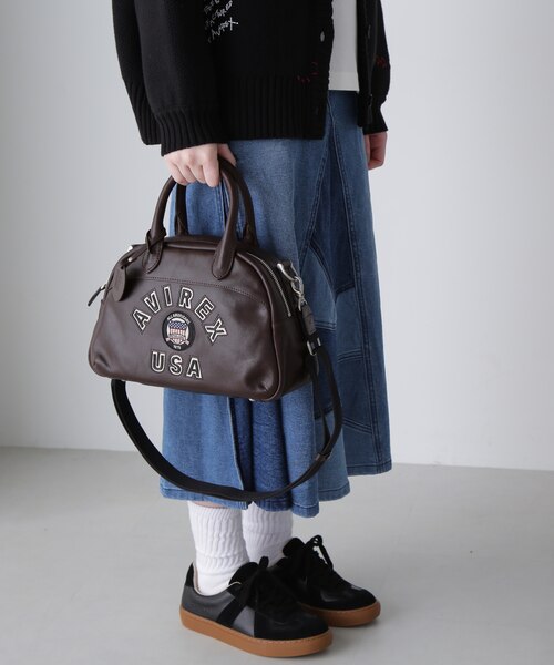 直営店限定》VARSITY LEATHER MINI-BOSTON BAG ／ AVX5625