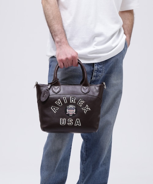 直営店限定》VARSITY LEATHER MINI TOTE BAG ／ AVX5626