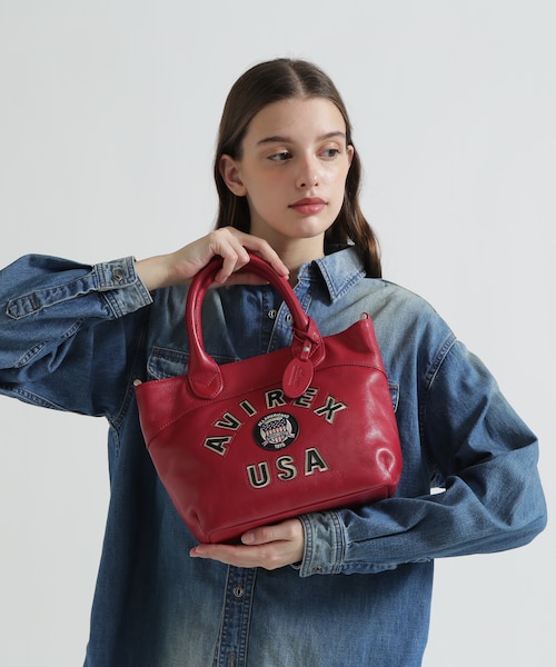 バッグ VARSITY LEATHER MINI TOTE BAG / AVX5626 直営店限定》VARSITY LEATHER MINI TOTE BAG ／ AVX5626