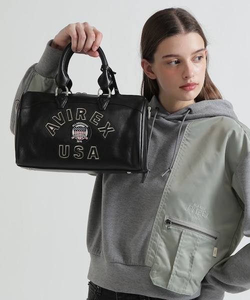 VARSITY LEATHER MINI DUFFLE BAG／バーシティーミニダッフルバッグ