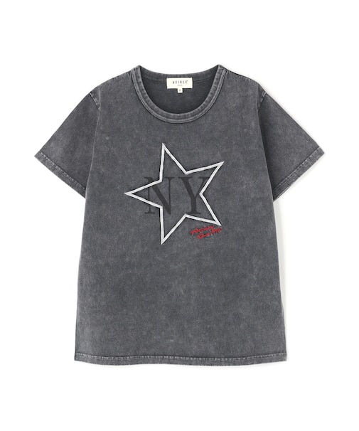 《WOMAN／直営店限定》FADE WASH T‐SHIRT WITH STAR EMBROIDERY