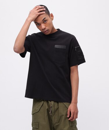 《50th Anniversary》LEATHER PATCHED FATIGUE T-SHIRT / レザー パッチド ファティーグ 半袖