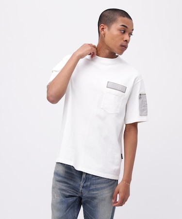 《50th Anniversary》LEATHER PATCHED FATIGUE T-SHIRT / レザー パッチド ファティーグ 半袖