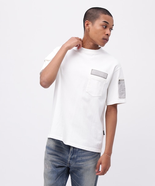 《50th Anniversary》LEATHER PATCHED FATIGUE T-SHIRT / レザー パッチド ファティーグ 半袖