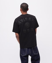 《50th Anniversary》LEATHER PATCHED VARSITY T-SHIRT / レザー パッチド バーシティ 半袖T