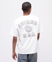 《50th Anniversary》LEATHER PATCHED VARSITY T-SHIRT ／ レザー パッチド バーシティ 半袖T