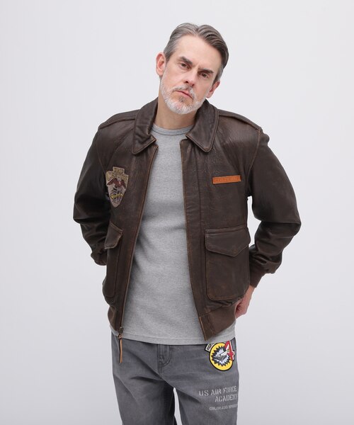 COW LOGO VARSITY JACKET｜アヴィレックスの通販｜&mall（アンドモール