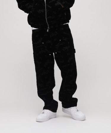 FLOCKING DOUBLE KNEE PAINTER DENIMPANTS