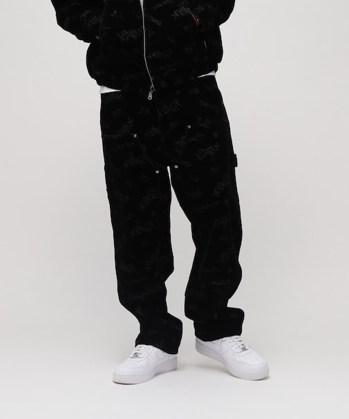 FLOCKING DOUBLE KNEE PAINTER DENIMPANTS