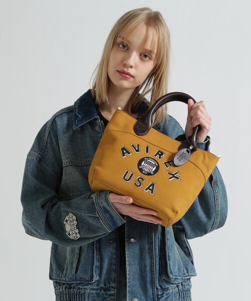 LX VARSITY LEATHER MINI TOTE BAG レオパード 直営店限定》LX VARSITY LEATHER MINI TOTE BAG | AVIREX