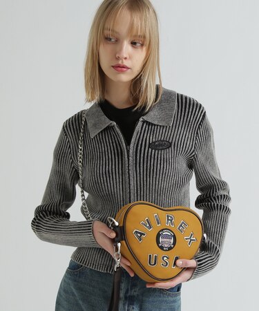 《直営店限定》LX VARSITY LEATHER HEART CHAIN BAG