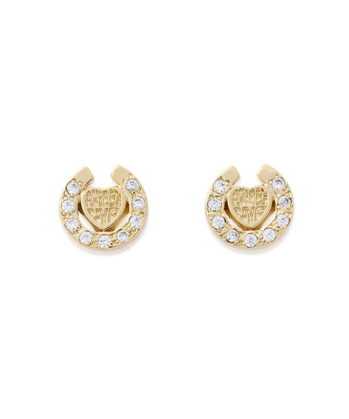 HEART HORSESHOE CZ EARRING（GOLD) by J.H.M CO.LTD.