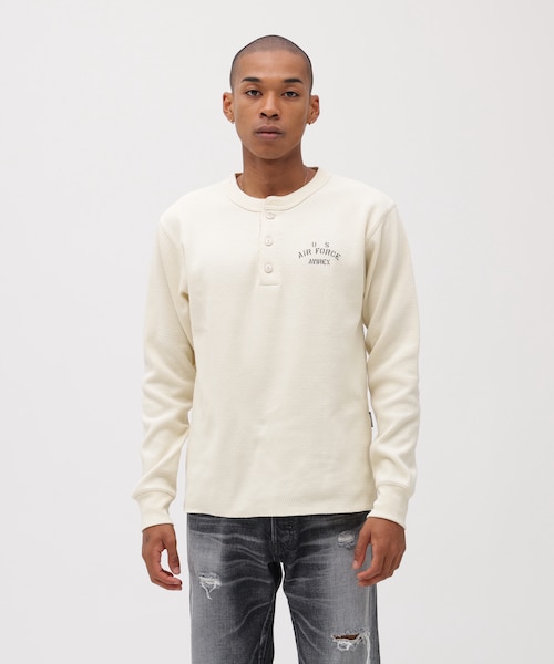 トップス simply complicated SNAP HENRY L/S TEE 25SS03_SNAP_HENRY_L_S_TEE_OATM