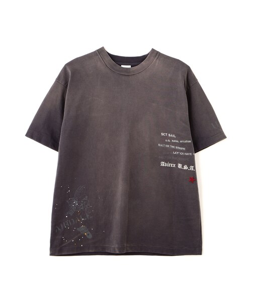 ＡＧＥＤ－ＬＯＯＫ　Ｓ／Ｓ　ＮＡＶＹ　ＳＴＥＮＣＩＬ　ＴＥＥ