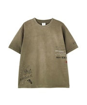 AGED-LOOK S/S NAVY STENCIL T-SHIRT