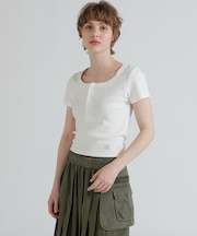 DS L-S/S AC RIB HENLY TEE