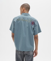 《A.A.R.C》FADED PATCHED S／S ZIP WORK SHIRT